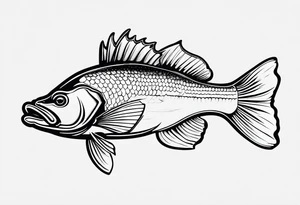 outline walleye simple small nonrelistic tattoo idea