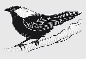 alpine chough traditional tattoo idea
