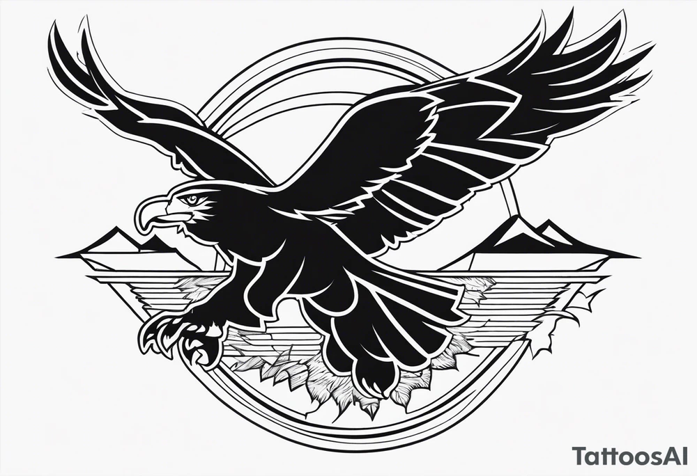 be a wolf at graund and be a eagle at sky at the same time tattoo idea