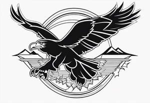 be a wolf at graund and be a eagle at sky at the same time tattoo idea