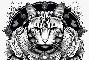 A cat dressed in a toga tattoo idea