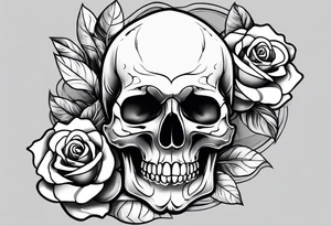 Skull and rose tattoo idea