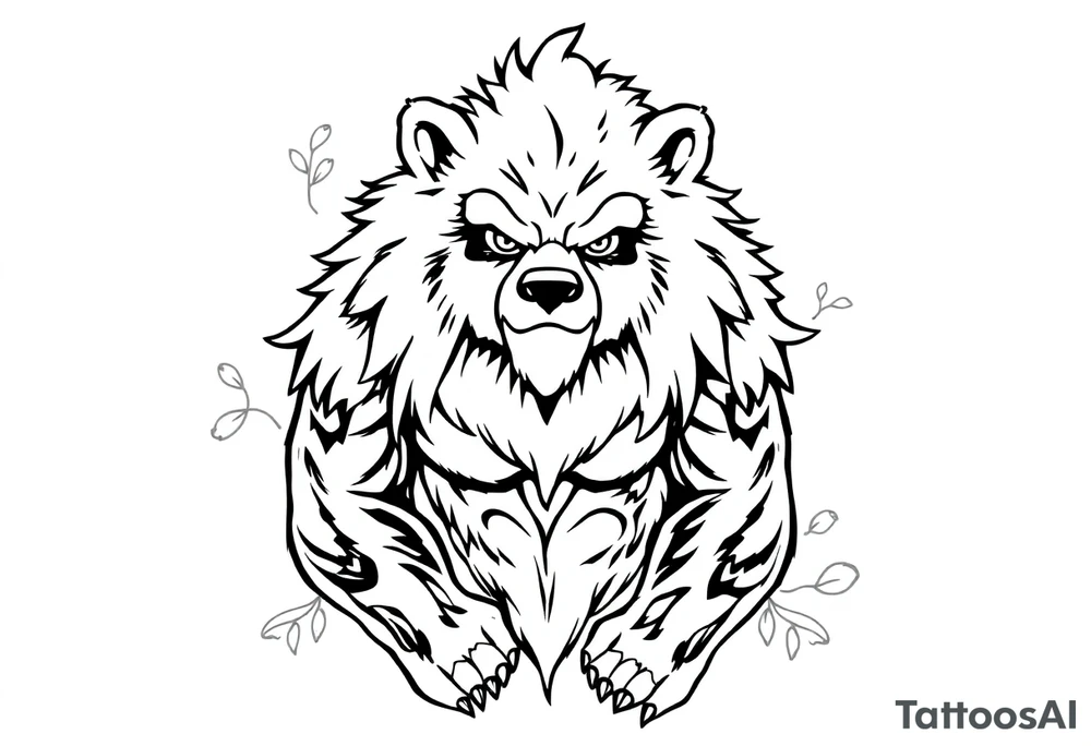 furry cartoon fursona ANTHROPOMORPHIC HUMAN masculine buff bear human tattoo idea