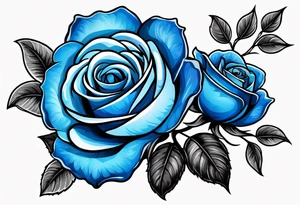 blue roses frames, bacground justice tattoo idea
