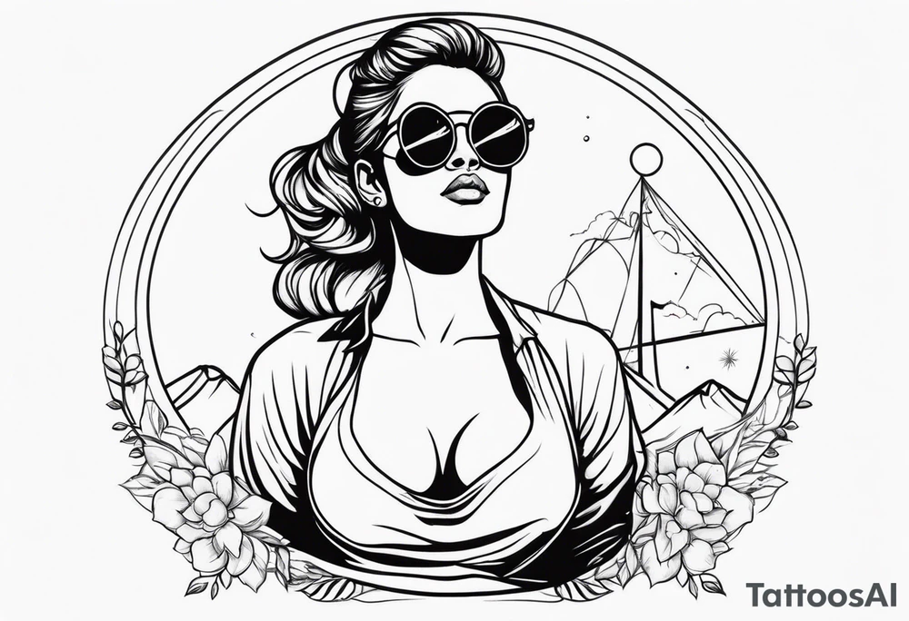 woman with big titts, capricorn with sunglasses tattoo idea