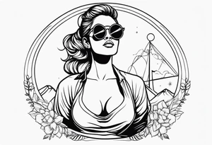 woman with big titts, capricorn with sunglasses tattoo idea