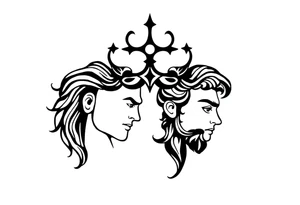 Janus, both faces tattoo idea