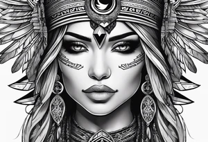 valkrye, kali, pirate, goddess, native american, zen, left side face, chest, wing tattoo idea