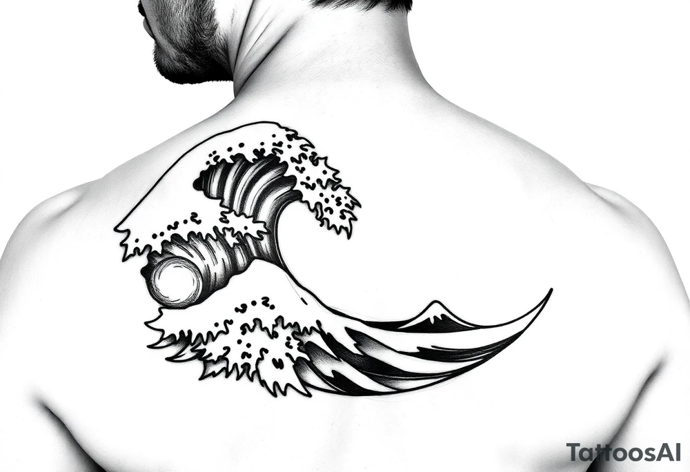 Roaming waves tattoo idea
