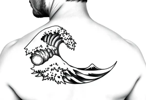 Roaming waves tattoo idea