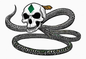 Fire, Slytherin amulet, skull, symbol of the Death Eaters: Nagini snake. tattoo idea