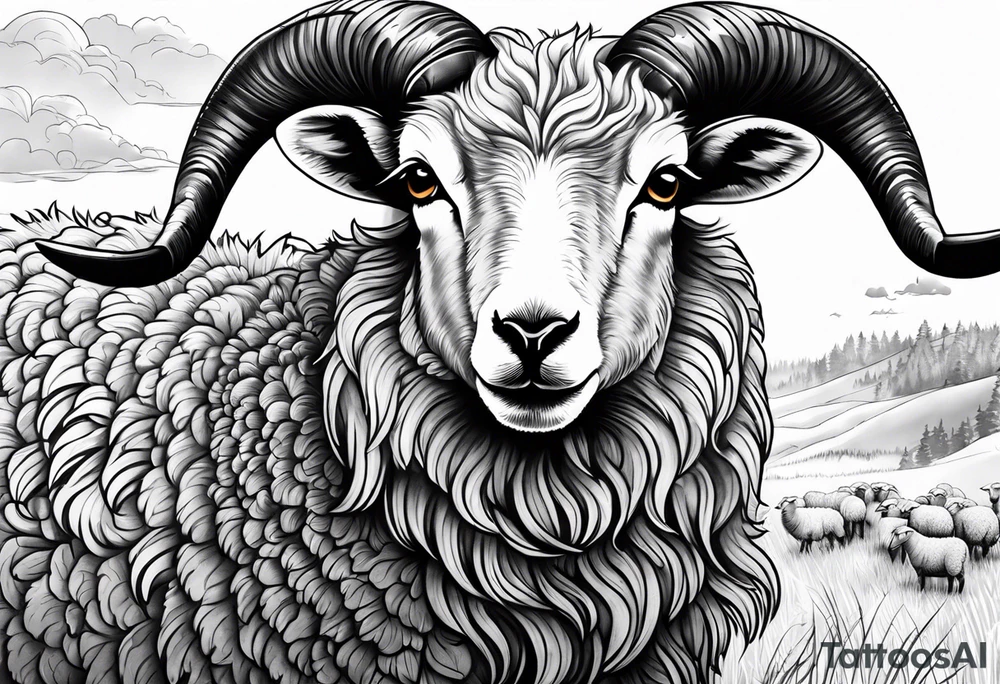 sheep hunting tattoo idea