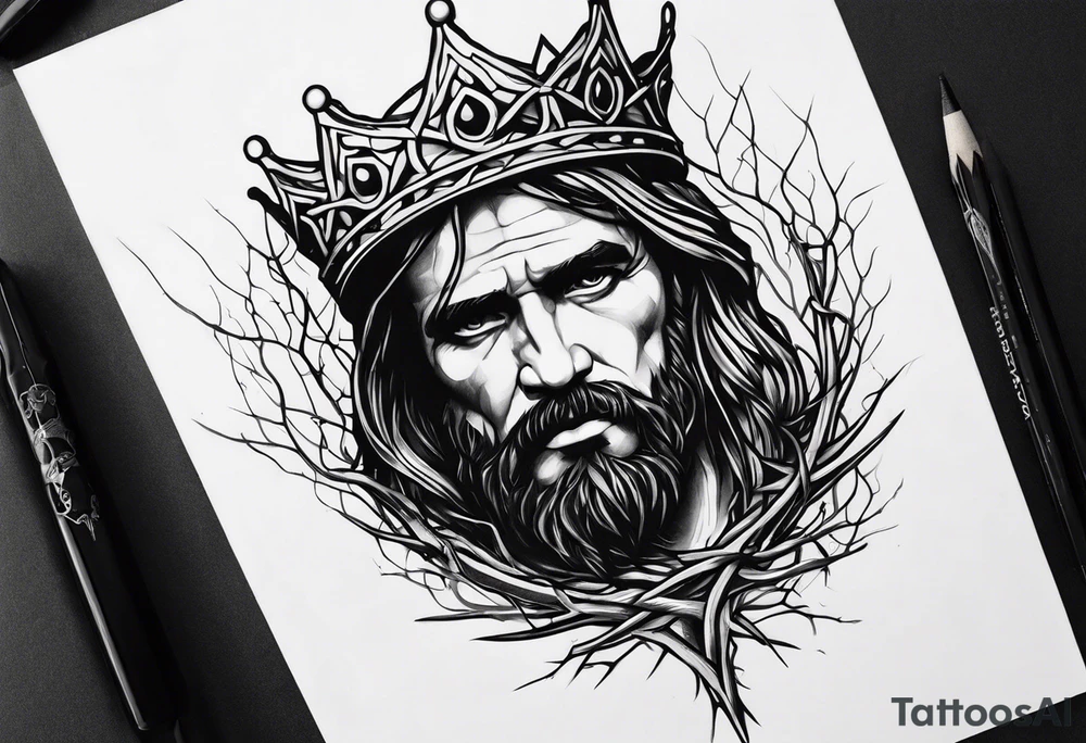 crown of thorns tattoo idea
