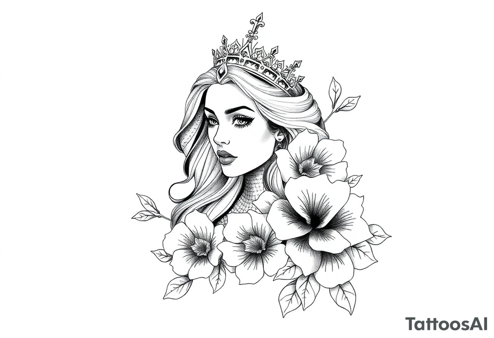 Strong, queen, warrior, survivor, flowers tattoo idea