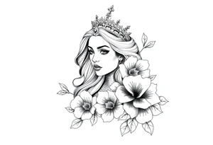 Strong, queen, warrior, survivor, flowers tattoo idea