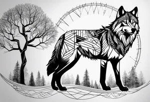 Wolf dna tree tattoo idea