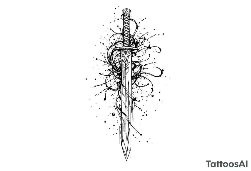 Katana, light on the blade tattoo idea