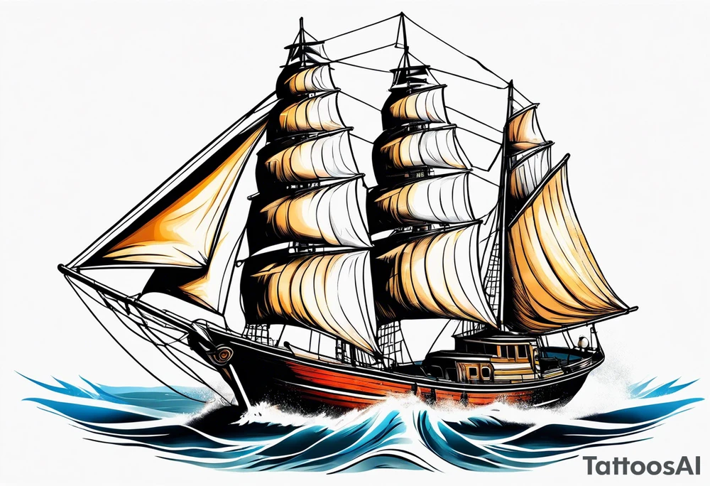 Sail boat tattoo idea