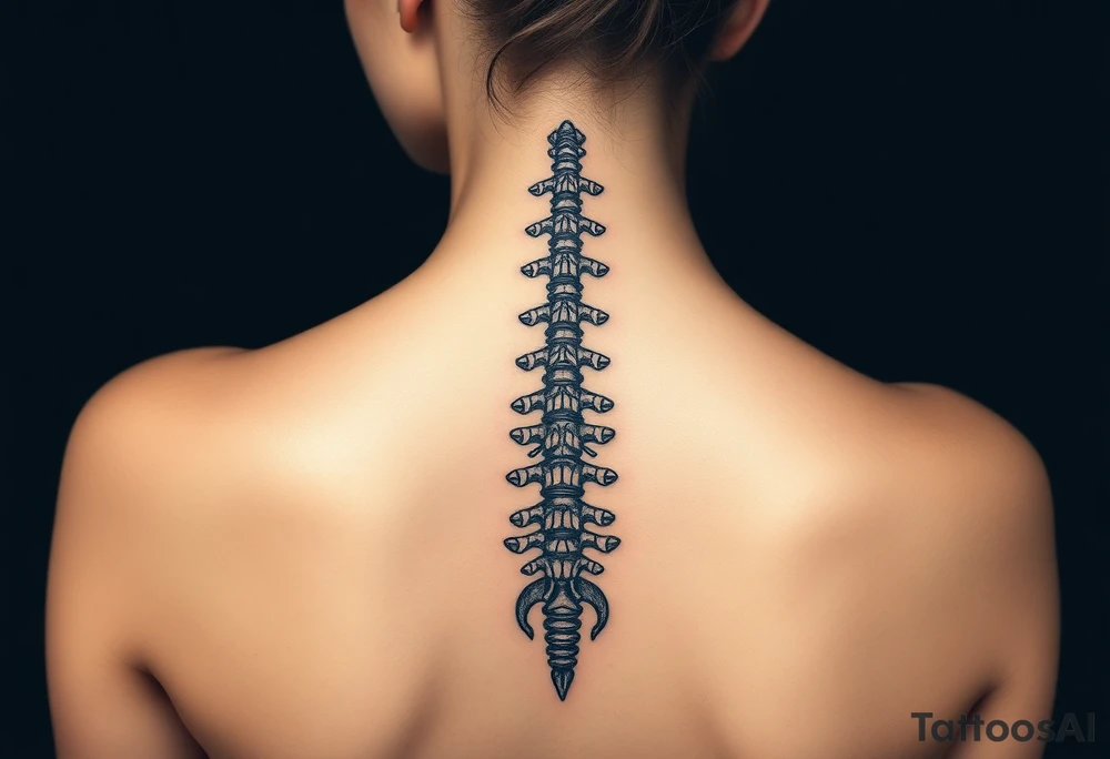 Spinal futuristic tattoo idea