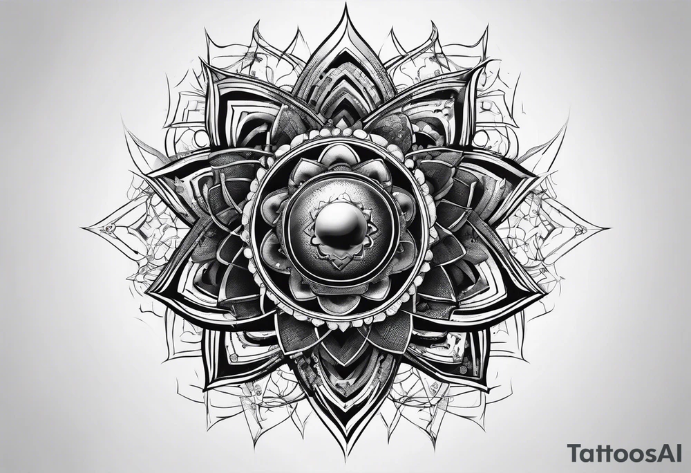 atom with quantum cloud tattoo idea