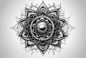 atom with quantum cloud tattoo idea