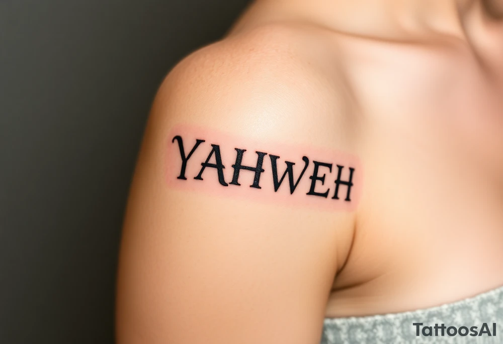 Make an arm tattoo where the letters YAHWEH tattoo idea