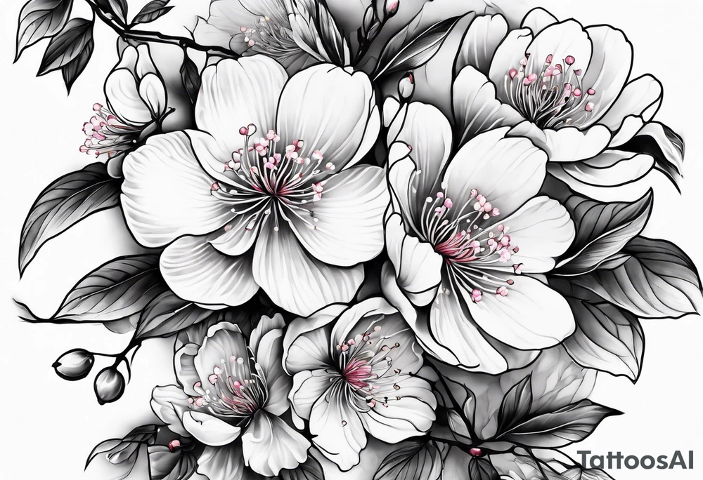 Japanese cherry blossoms forearm tattoo tattoo idea