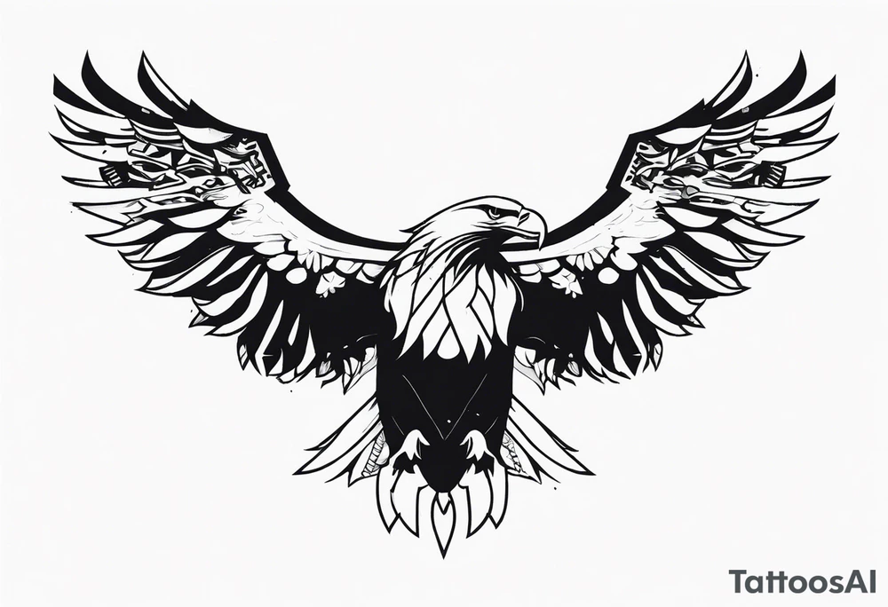 eagle trash polka tattoo idea