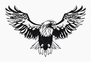 eagle trash polka tattoo idea