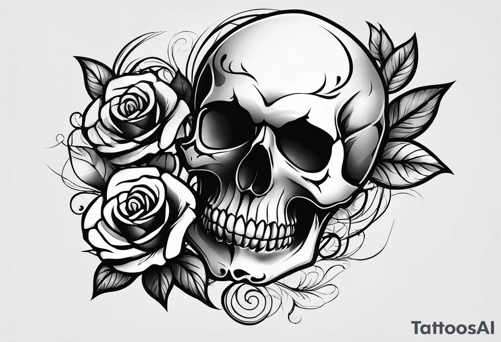 Skull Rose tattoo idea
