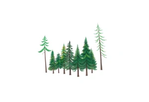 green trees forest tattoo idea