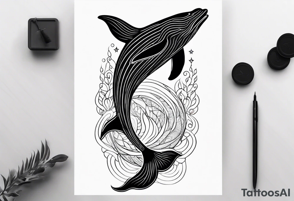 nordic vertical whale tattoo idea