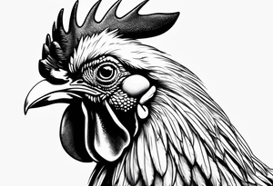 Aggressive Rooster tattoo idea