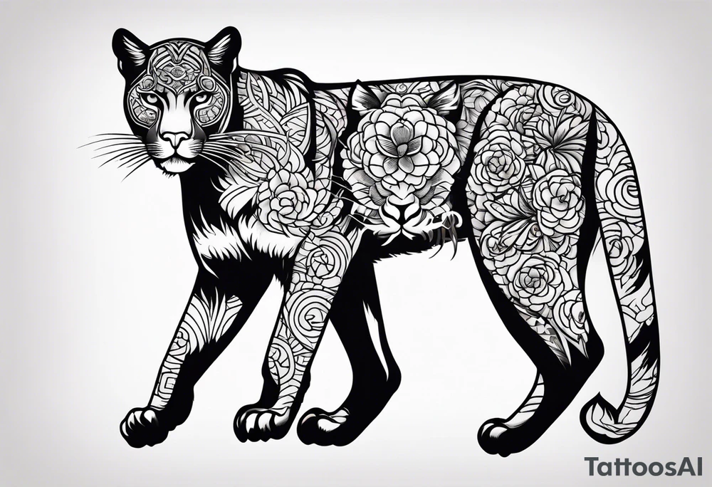 puma stalking tattoo idea