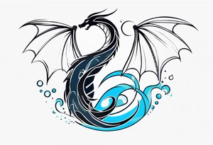 dragon, strength, pisces, water, phoenix, small, nuanced, positive tattoo idea