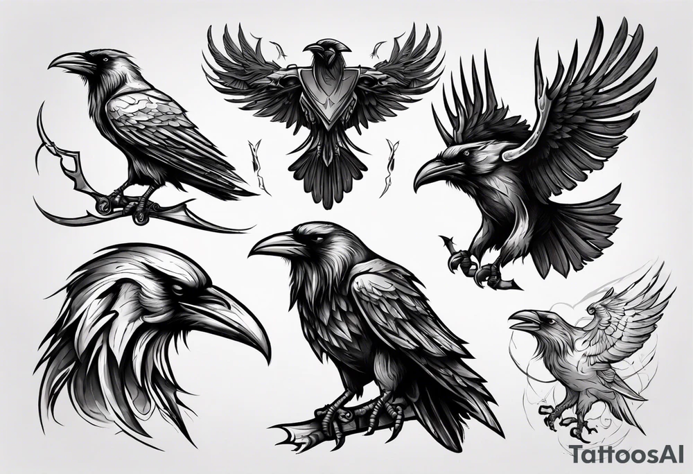 odin ravens tattoo idea