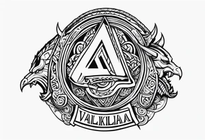 Sword shield dragon Valhalla valknut bear tattoo idea