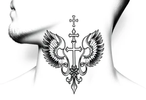 russian christian orthodox church military neck design front facing tattoo idea