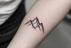 minimalist mountain with two kids
abstract. Kids are two of the four mountains. Parents as mountain behind. tattoo idea