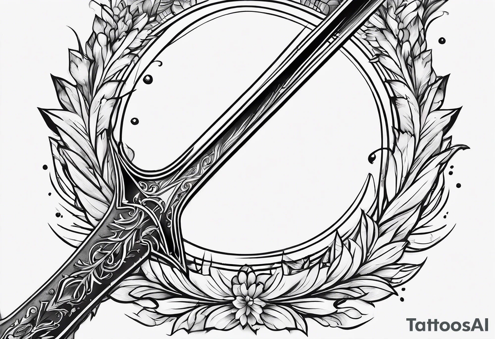 an arrow with only one drip of blood on the tip of it simple line art tattoo idea