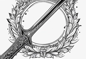 an arrow with only one drip of blood on the tip of it simple line art tattoo idea