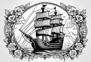pirate ship tattoo idea