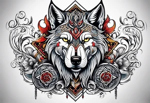 Viking wolf tattoo idea