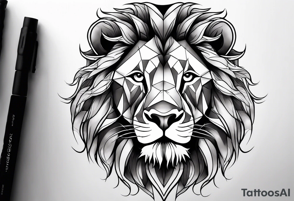 Powerful majestic lion tattoo idea
