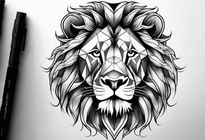 Powerful majestic lion tattoo idea