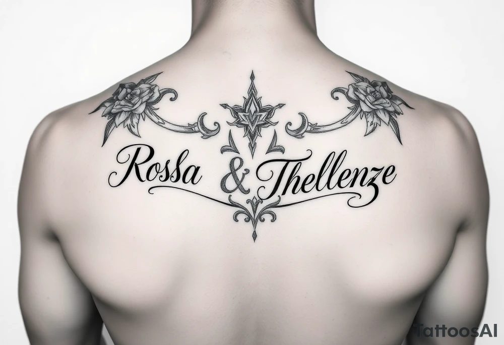 Combine the names rosela dashi and thellenze for a tattoo tattoo idea