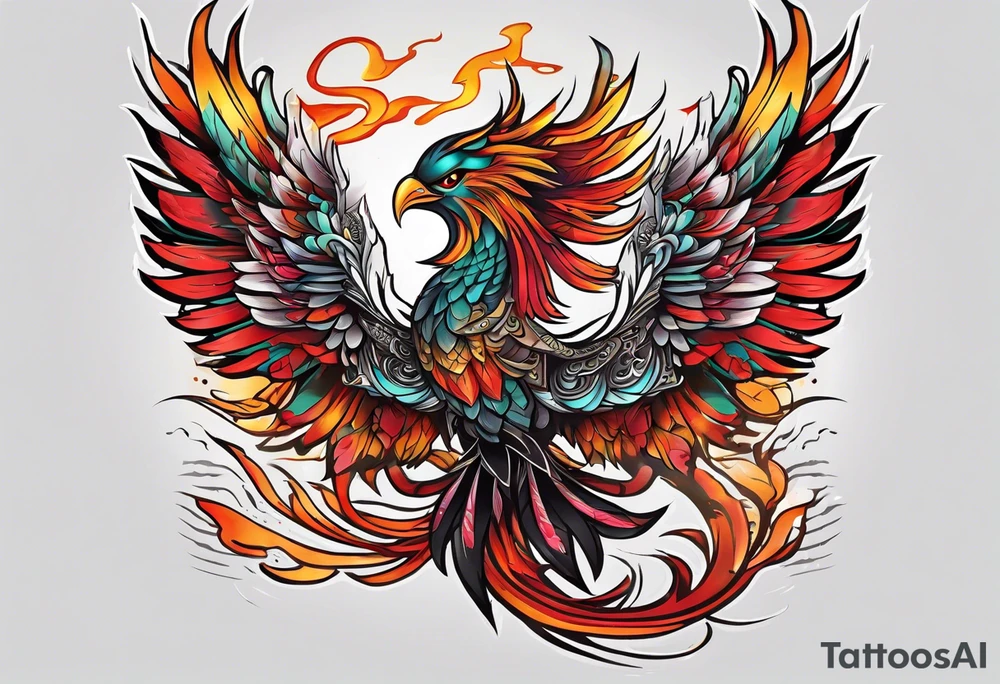 phoenix mask tattoo idea