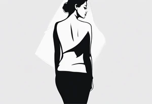 Back of a Woman with shadows tattoo idea