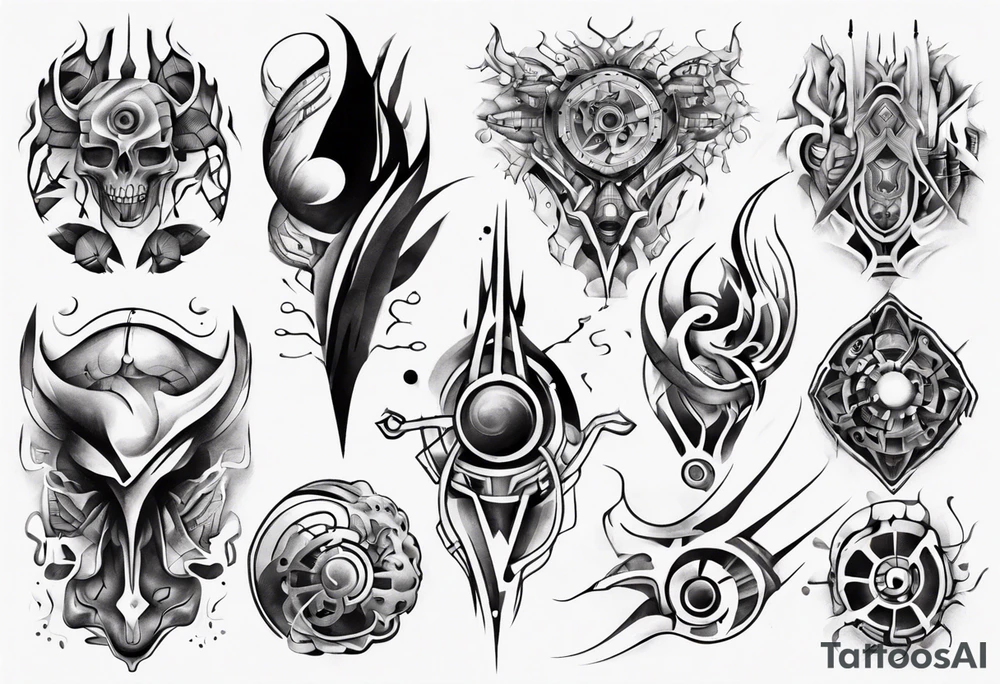 abstract tattoo on the hand tattoo idea