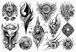 abstract tattoo on the hand tattoo idea